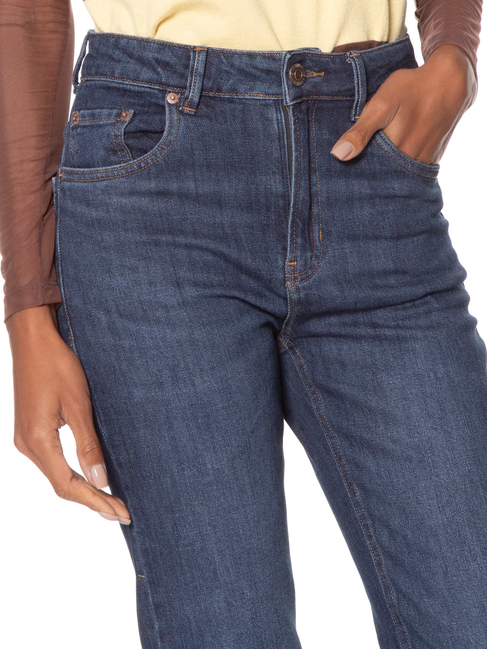 Calça Feminina Jeans Boot Vintage Escuro Azul Animale Jeans