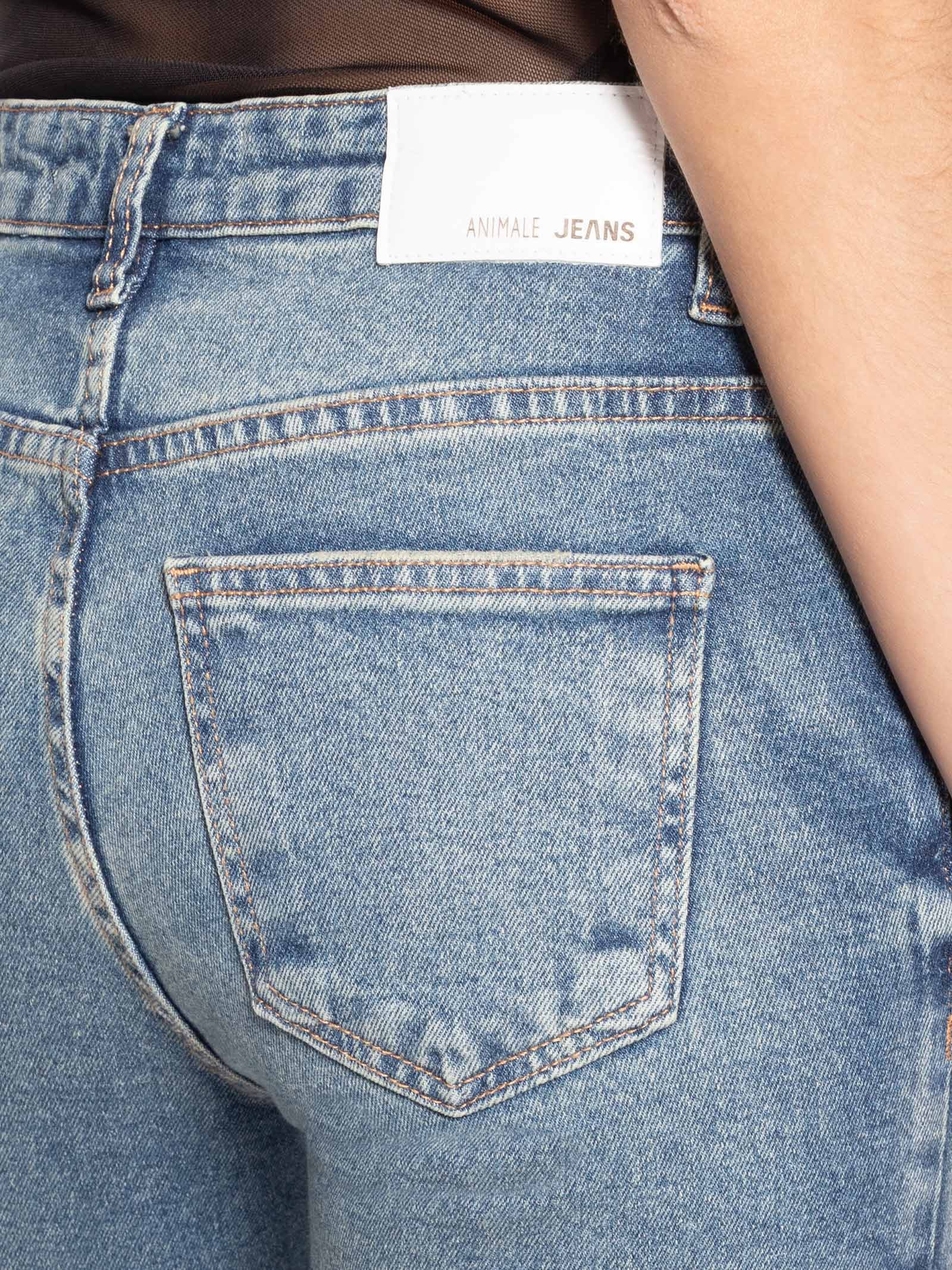 Calça Feminina Jeans Boot Vintage Média Azul Animale Jeans