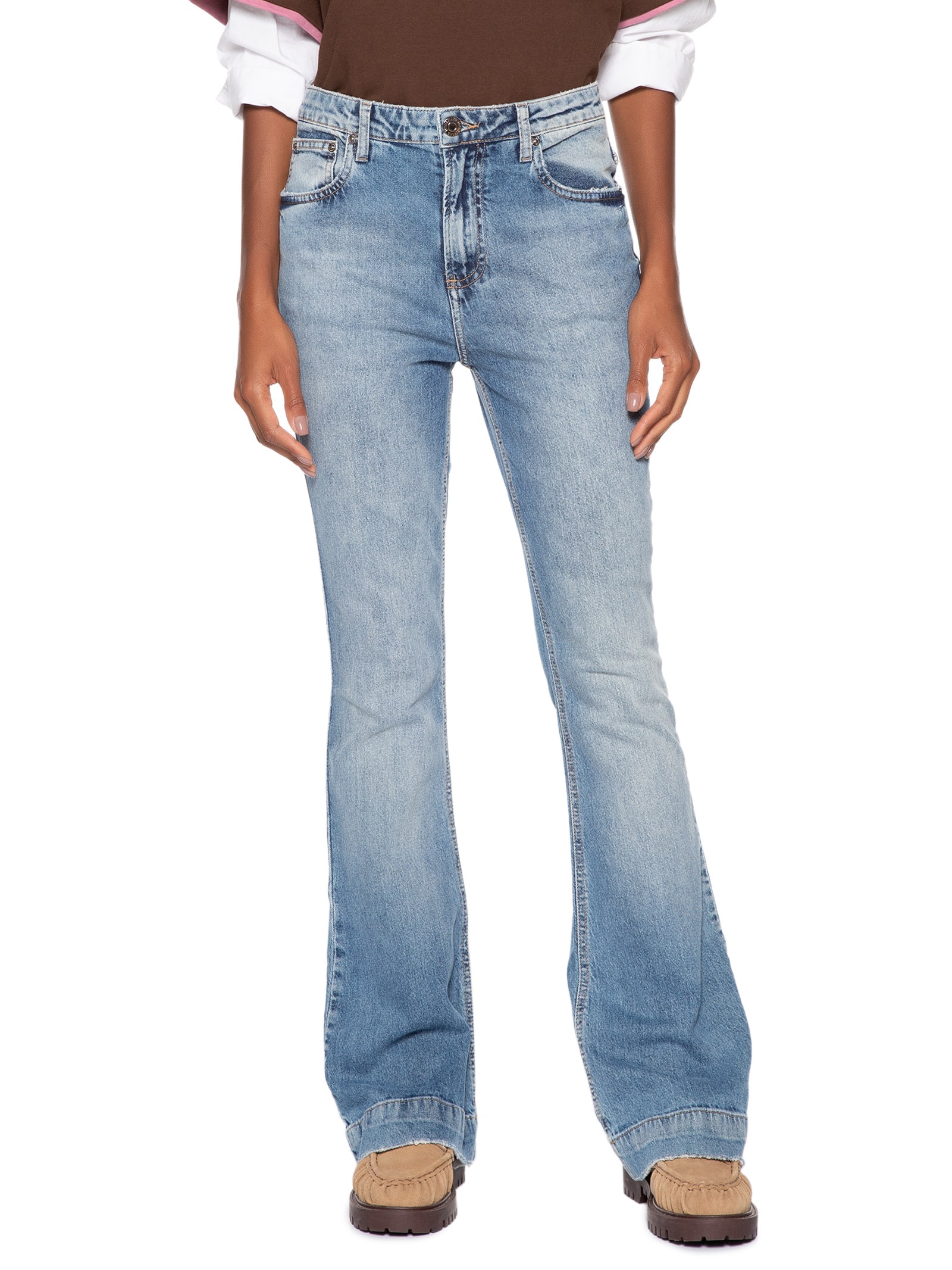 Calça Feminina Jeans Boot Vintage Médio Azul Animale Jeans