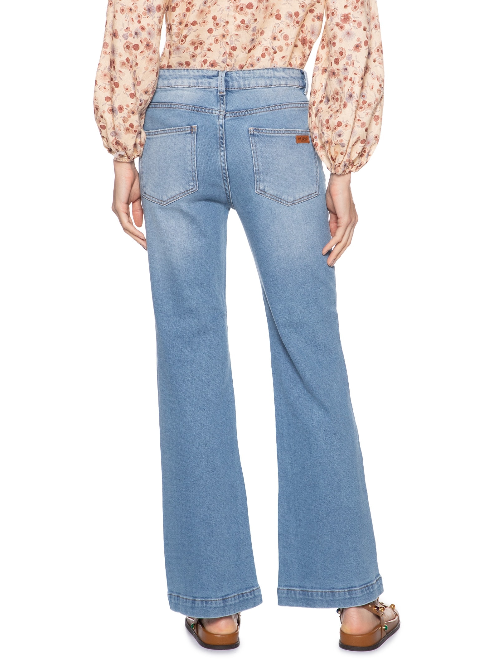 Calça Feminina Jeans Bootcut Bigode Azul Maria Filó