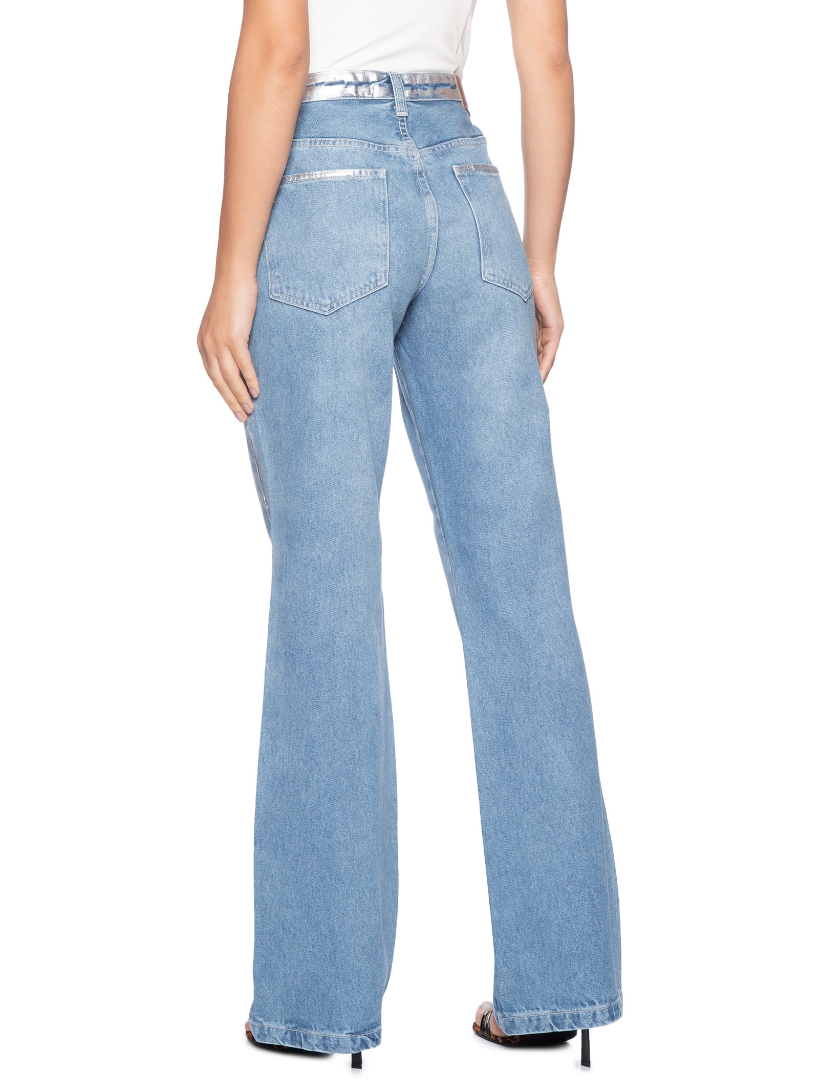 Calça Feminina Jeans Bootcut Com Foil Azul Animale Jeans