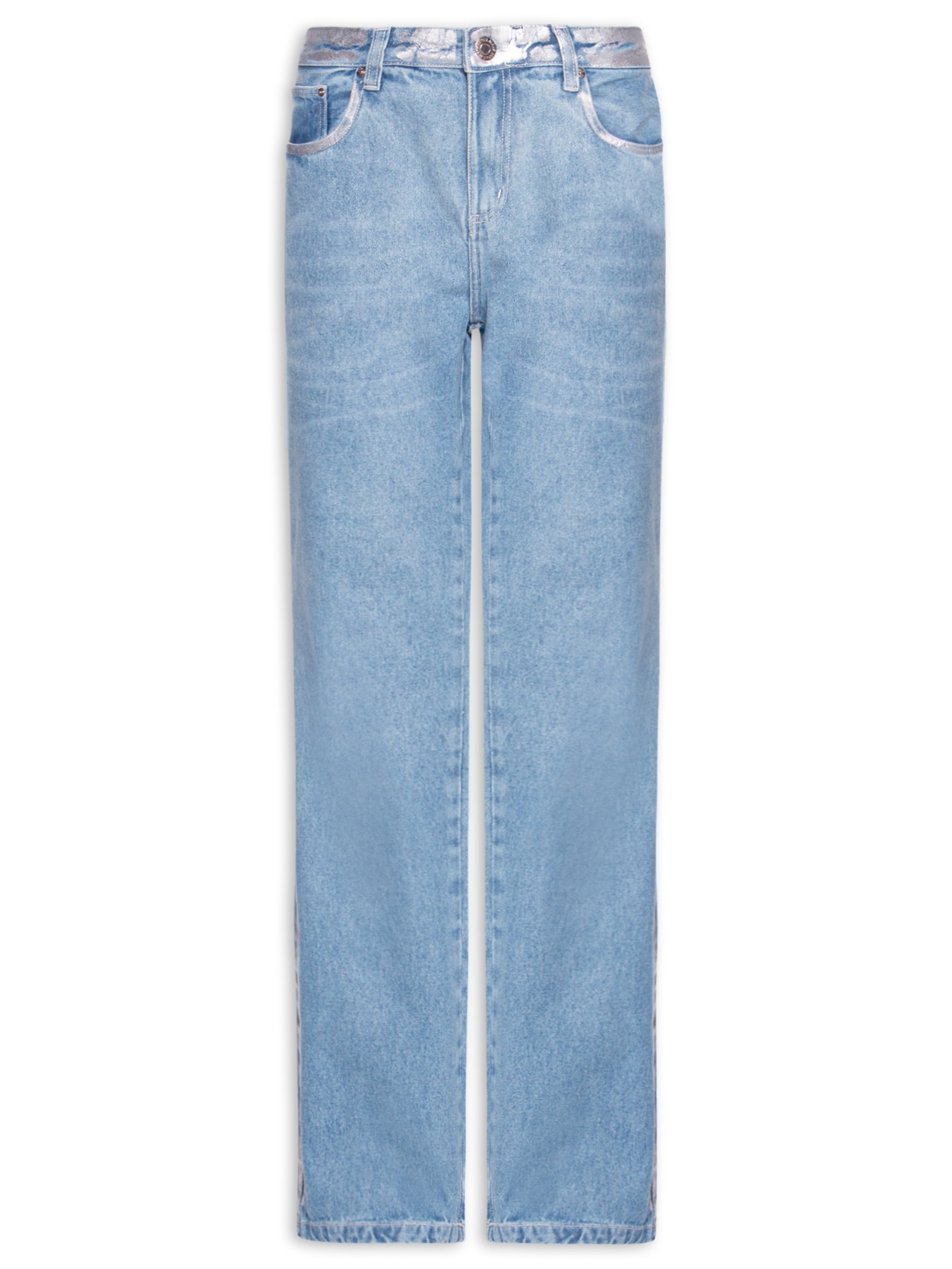 Calça Feminina Jeans Bootcut Com Foil Azul Animale Jeans