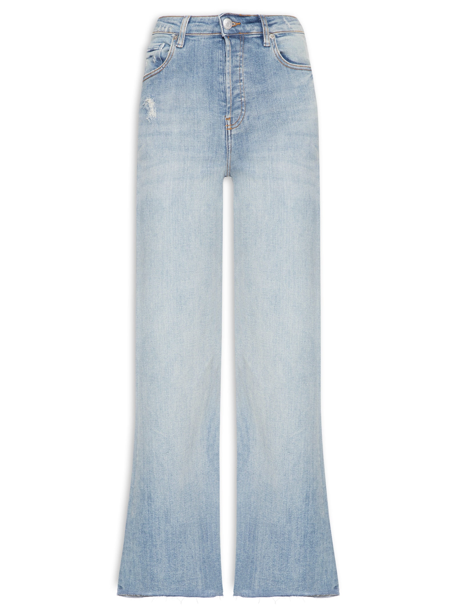 Calça Feminina Jeans Bootcut Desgastes Azul Maria Filó