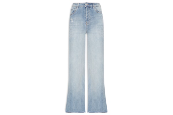 Calça Feminina Jeans Bootcut Desgastes - Azul