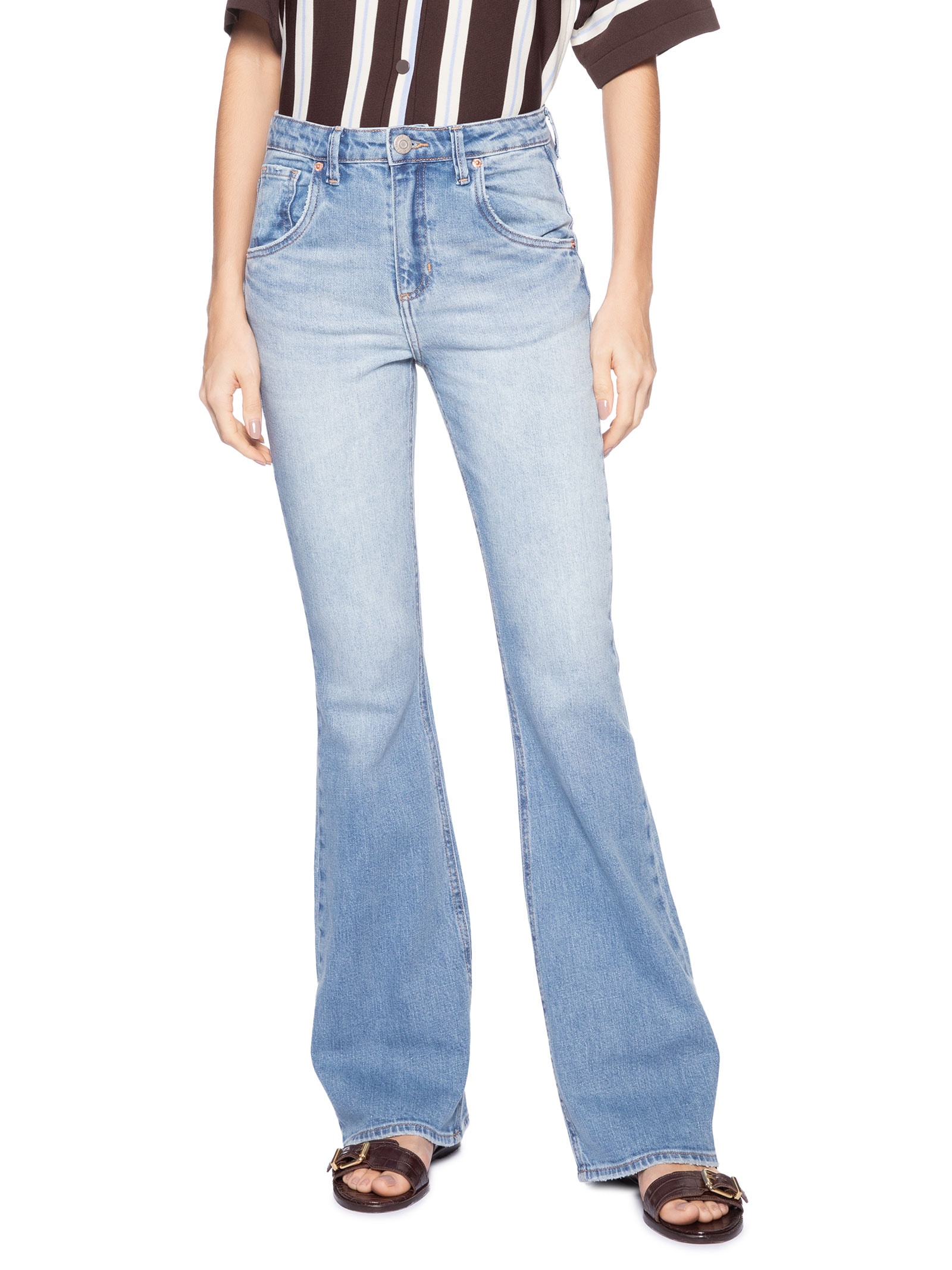 Calça Feminina Jeans Bootcut Nova York Basic Azul Animale Jeans