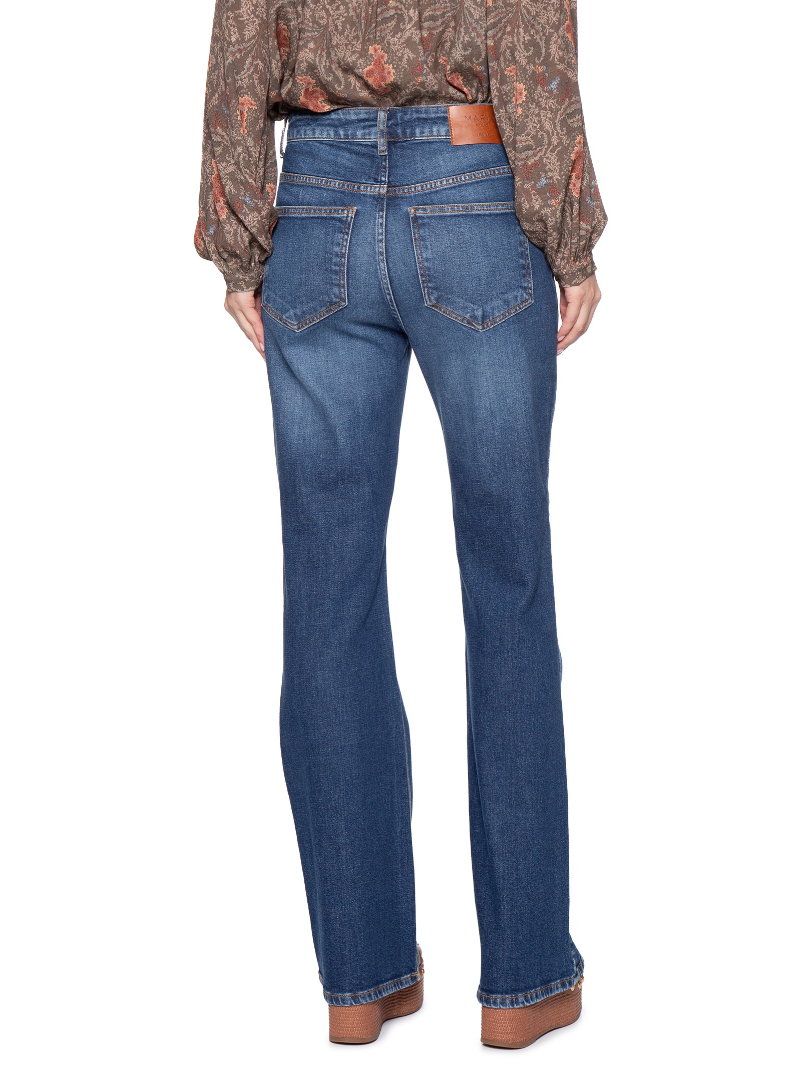 Calça Feminina Jeans Bootcut Vinco Azul Maria Filó