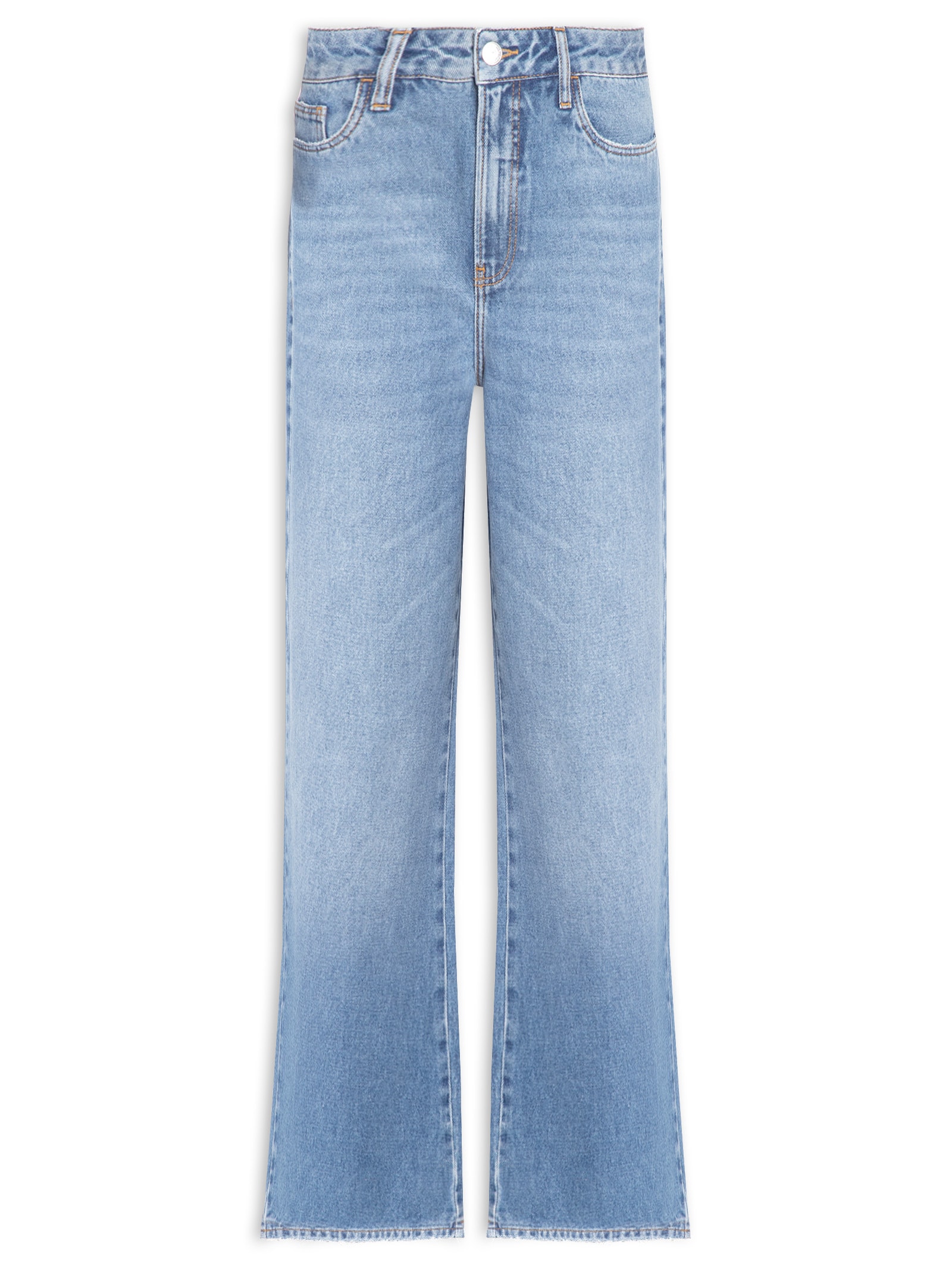 Calça Feminina Jeans Boyfriend Bigodes Azul Maria Filó