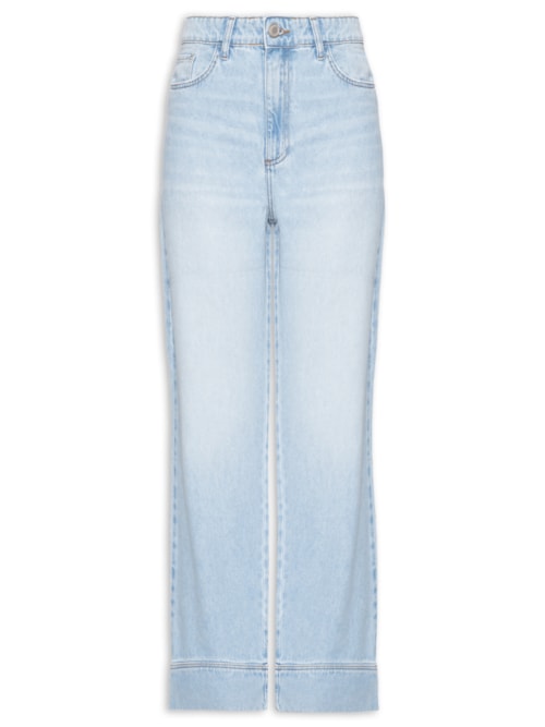 Calça Feminina Jeans Boyfriend Cintura Média – Azul