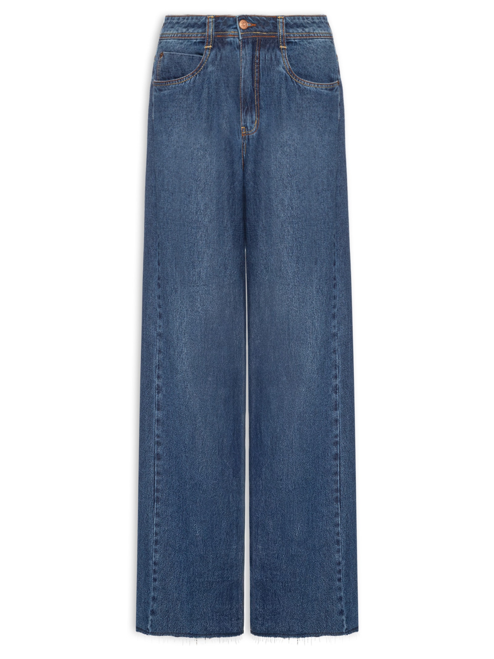 Calça Feminina Jeans Boyfriend Dark Fenda Azul Dress To