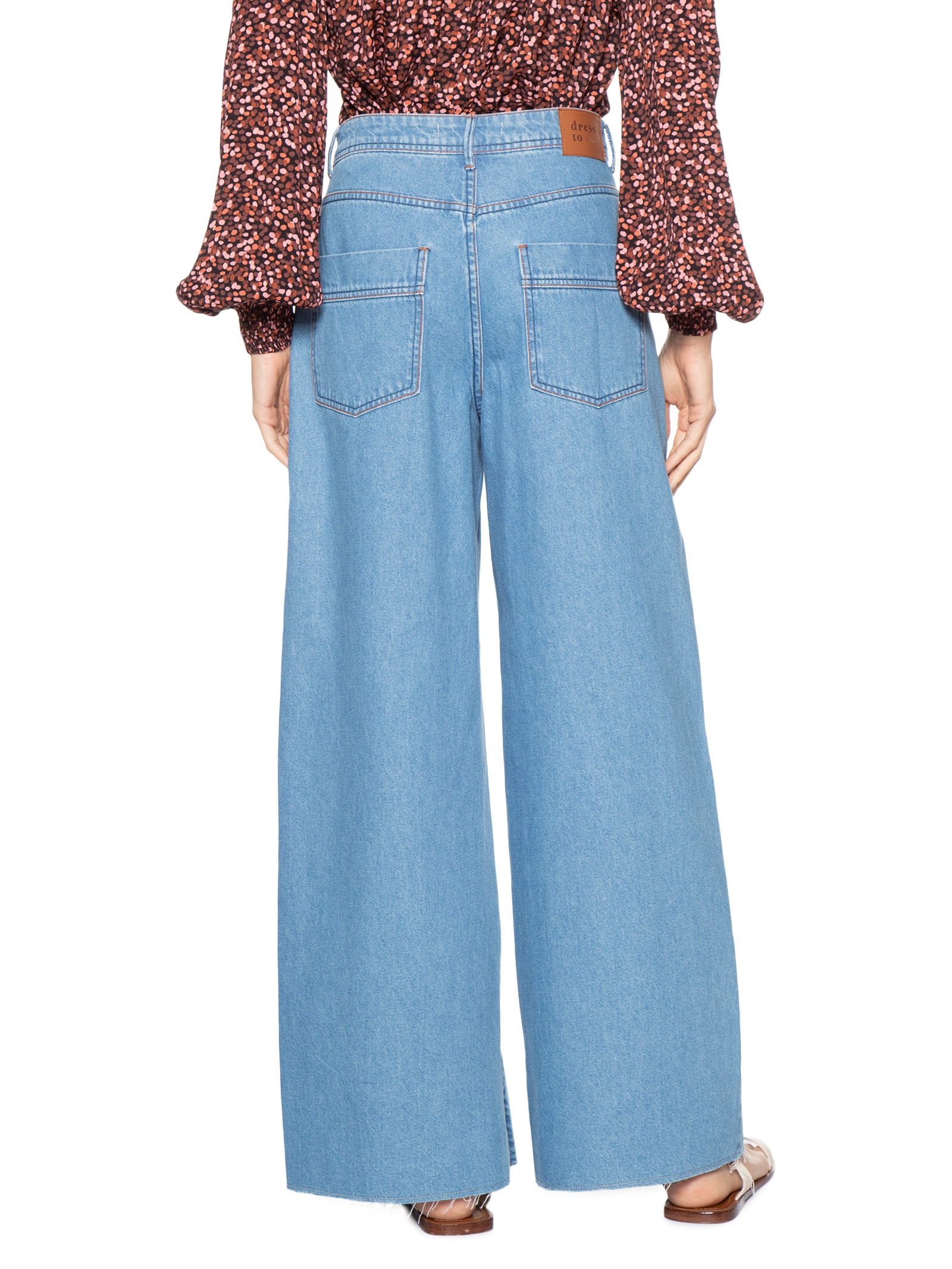 Calça Feminina Jeans Boyfriend Fenda Azul Dress To