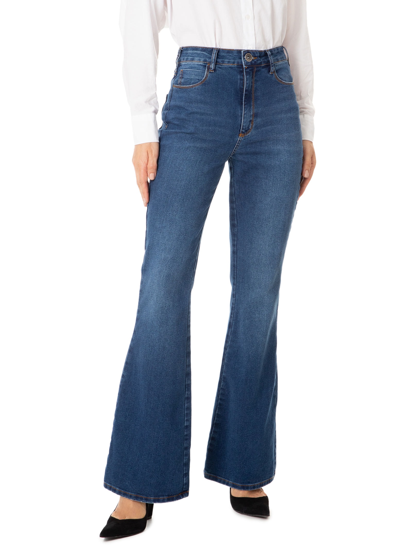 Calça Feminina Jeans Bruna Boot Cut Azul Colcci