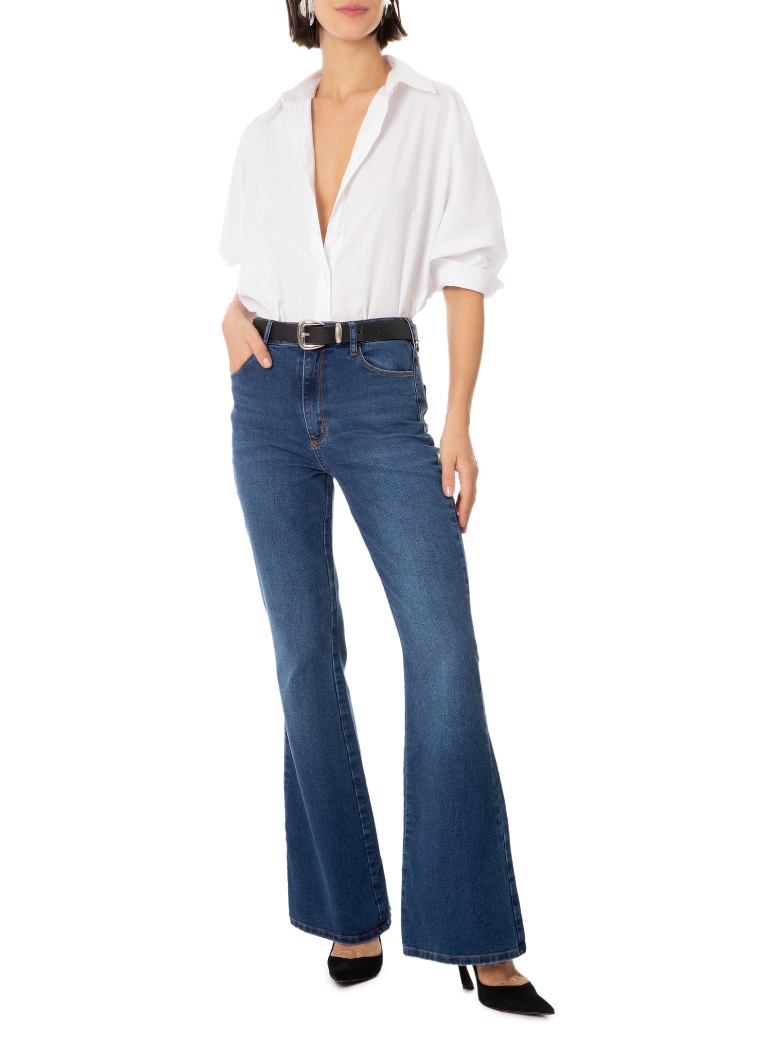 Calça Feminina Jeans Bruna Boot Cut Azul Colcci