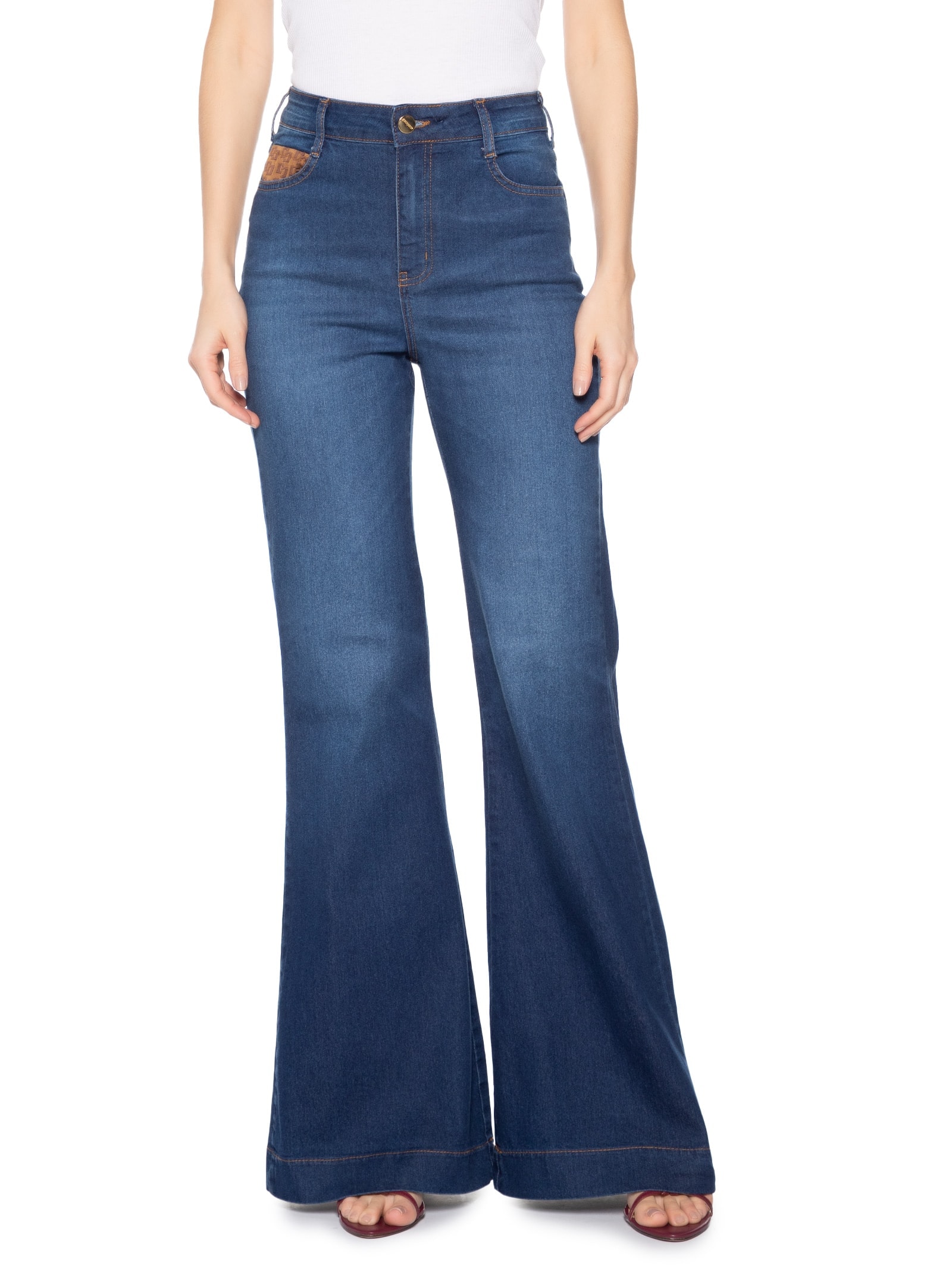 Calça Feminina Jeans Bruna Boot Cut Azul Colcci