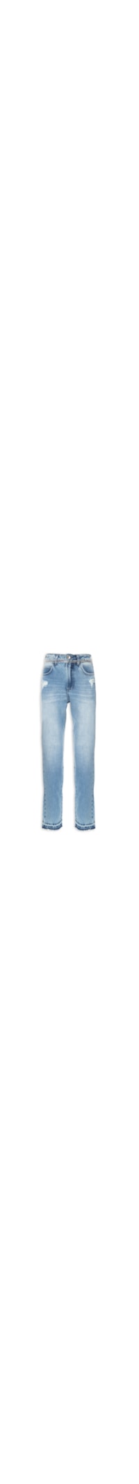 Calça Feminina Jeans Bruna Com Correntes - Azul