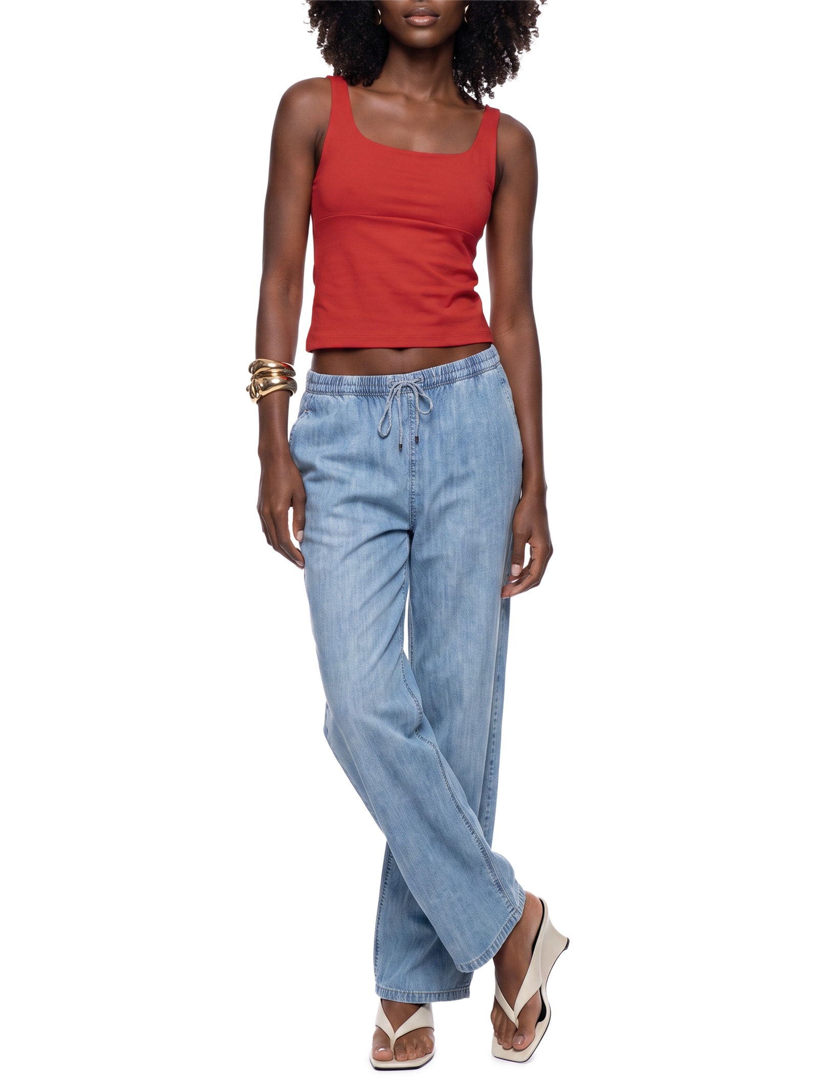 Calça Feminina Jeans Bruna Low – Azul Colcci