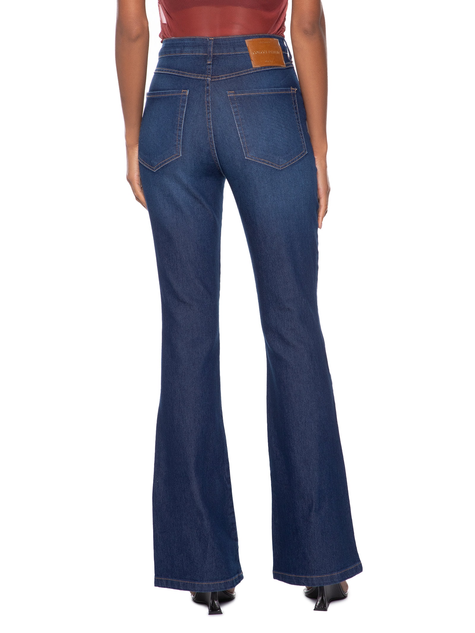 Calça Feminina Jeans Bruna Stretch Flare Azul Colcci