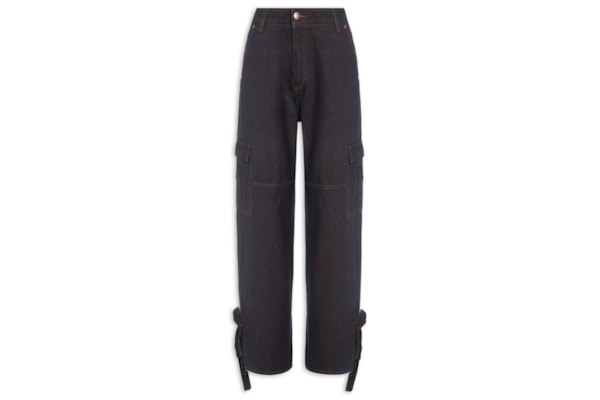 Calça Feminina Jeans Cargo - Azul