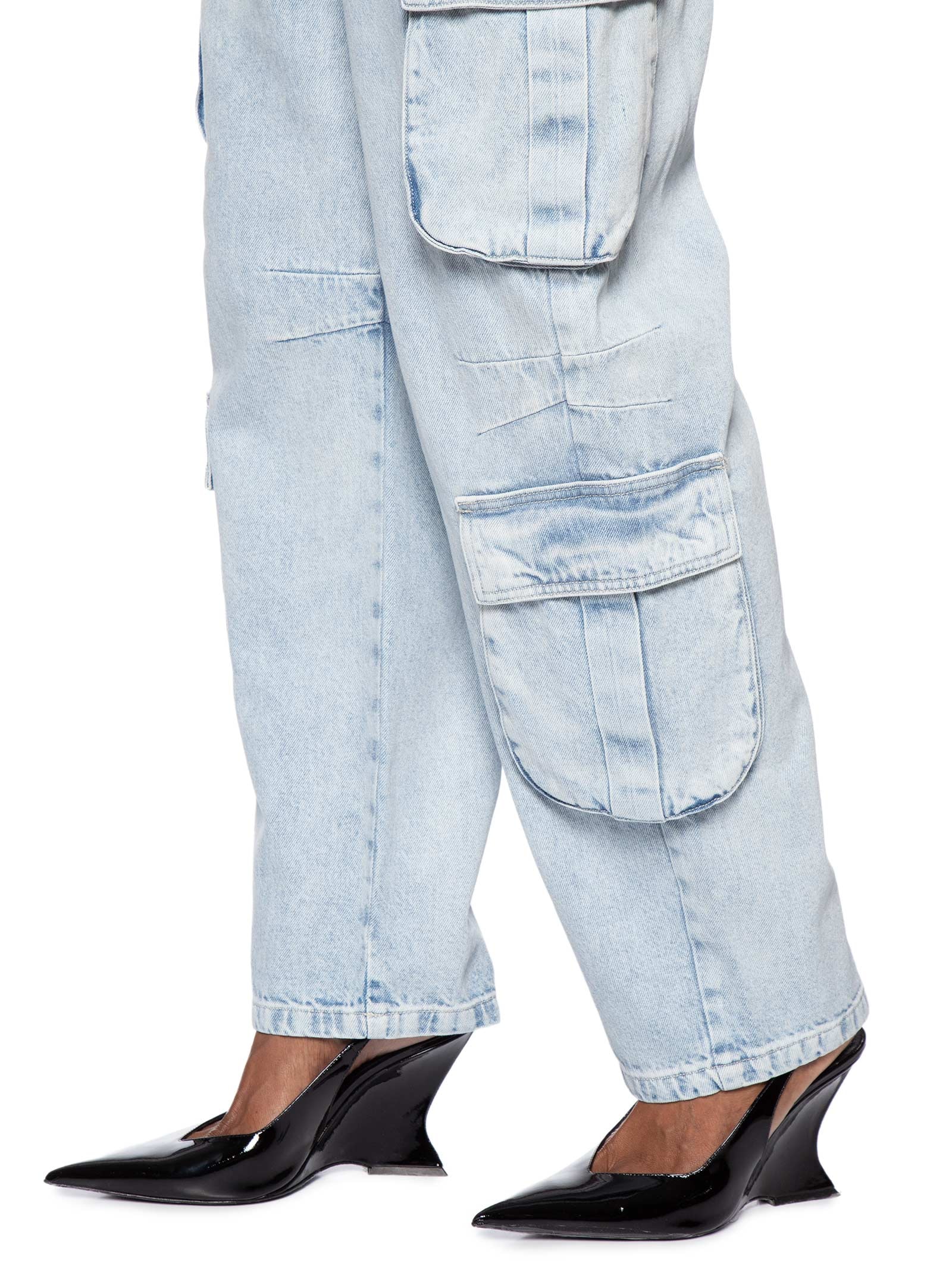 Calça Feminina Jeans Cargo Regulador Cós Azul Animale Jeans