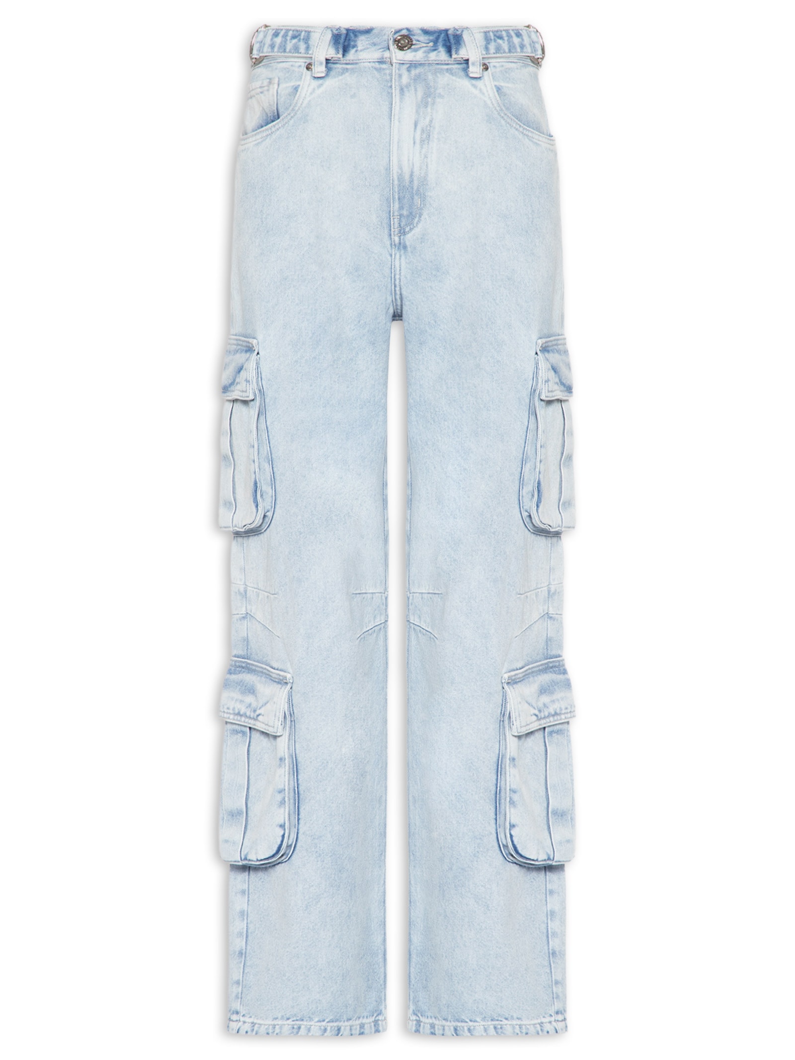 Calça Feminina Jeans Cargo Regulador Cós Azul Animale Jeans