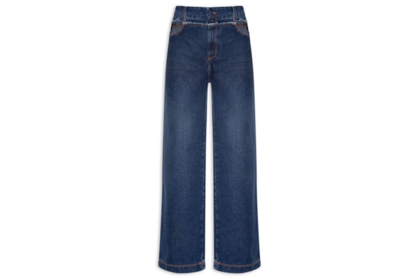 Calça Feminina Jeans Cinto - Azul