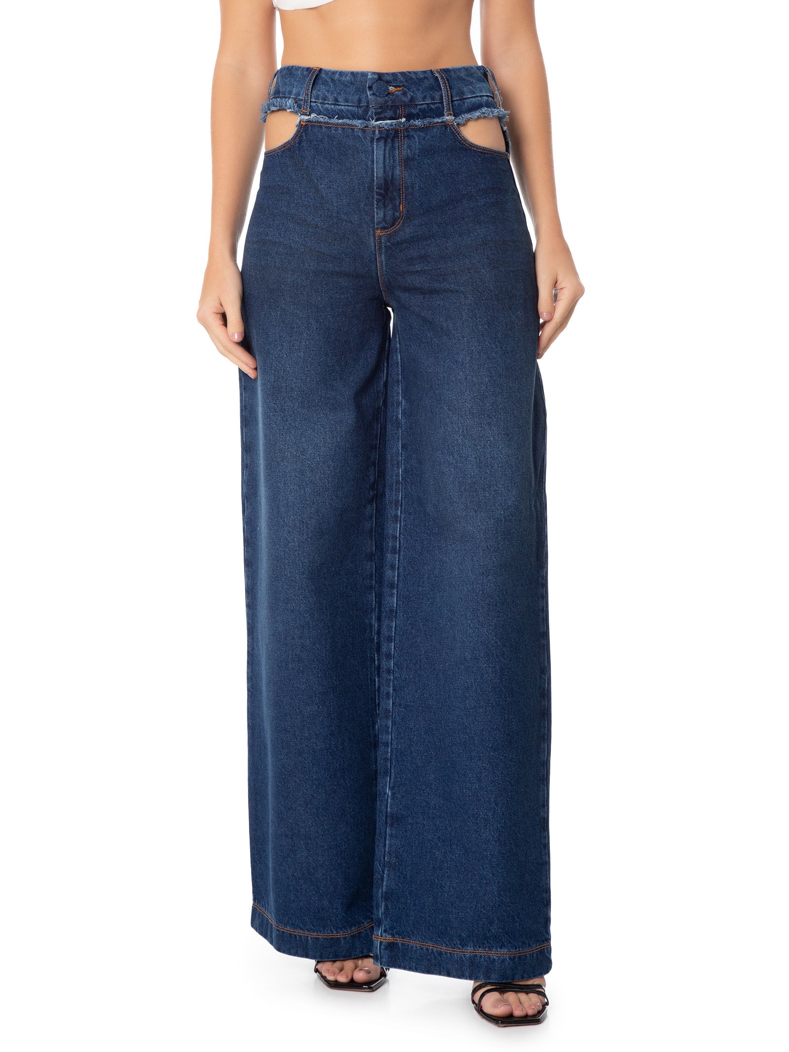 Calça Feminina Jeans Cinto Azul Lez A Lez