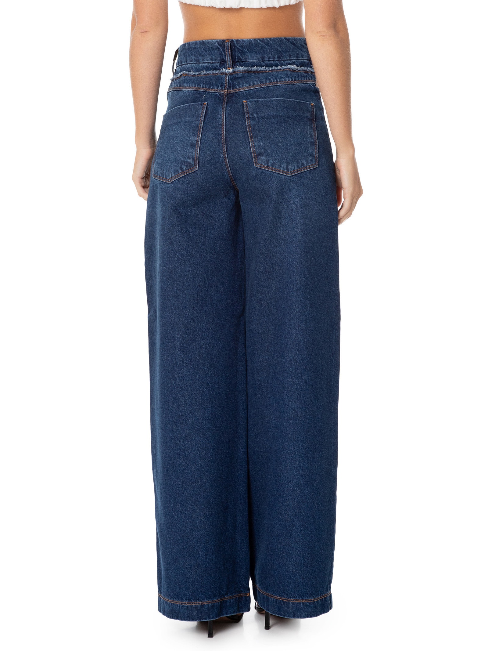 Calça Feminina Jeans Cinto Azul Lez A Lez