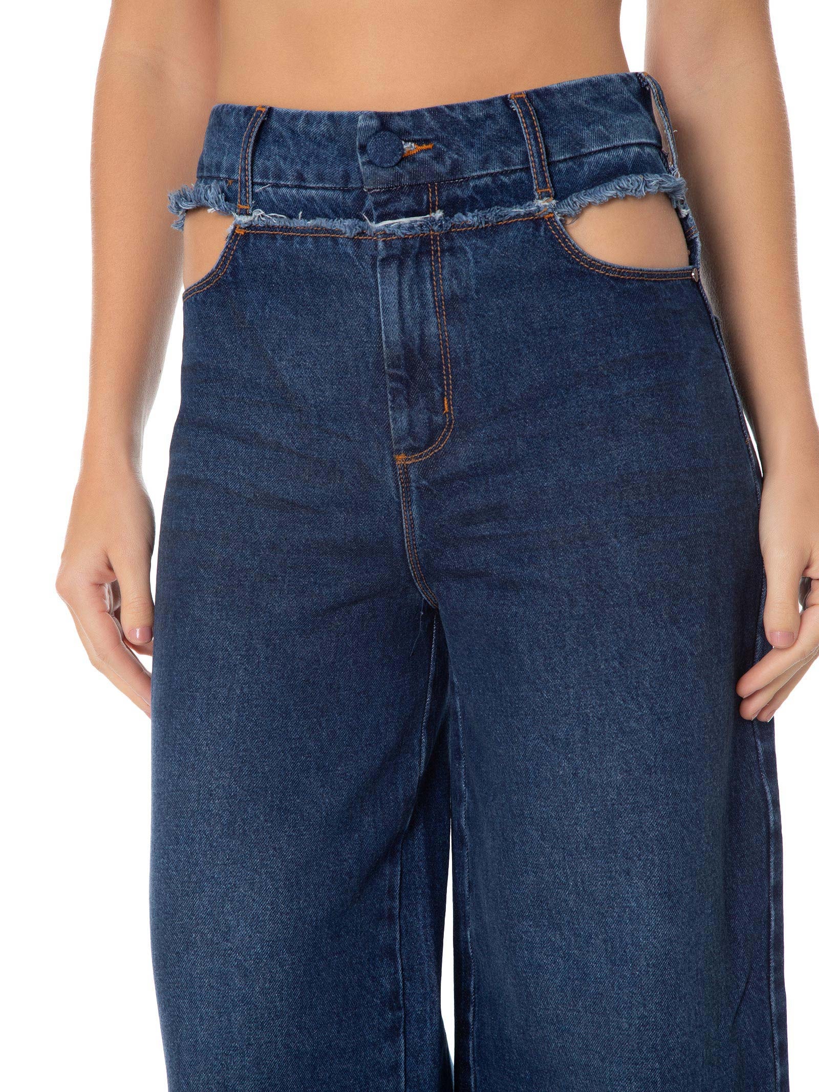 Calça Feminina Jeans Cinto Azul Lez A Lez