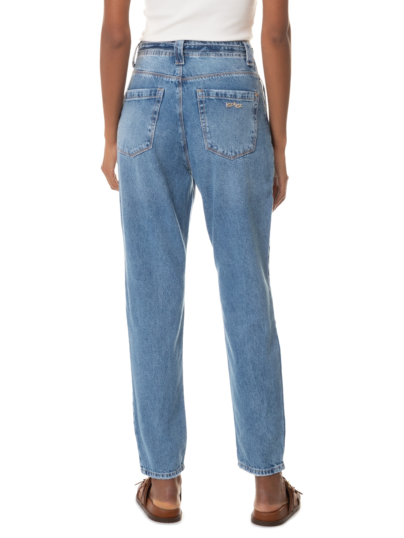 Calça Feminina Jeans Cinto Azul Lez A Lez