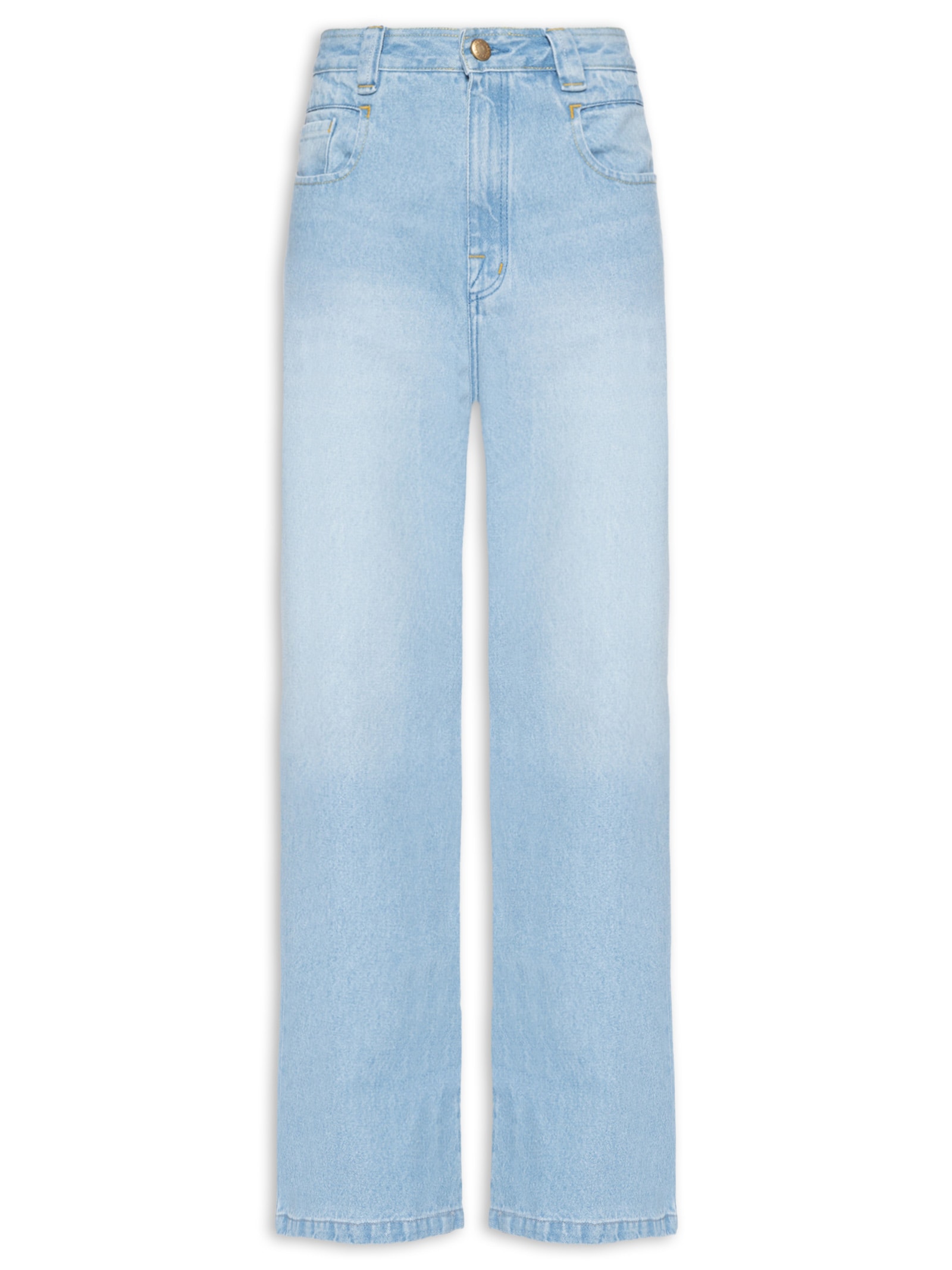 Calça Feminina Jeans Cintura Média Gancho Baixo Azul Farm