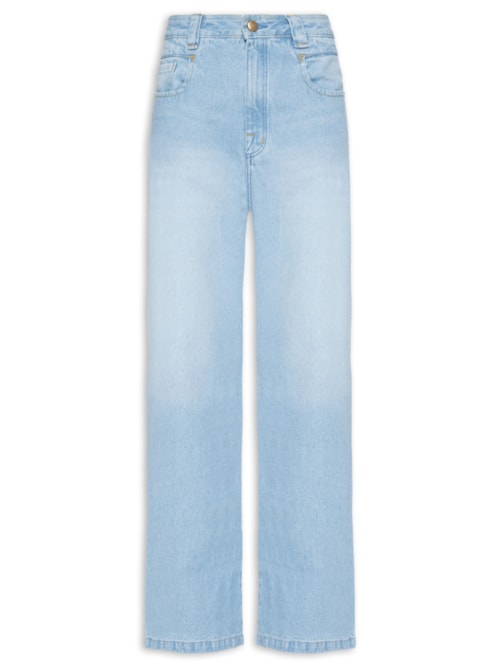 Calça Feminina Jeans Cintura Média Gancho Baixo – Azul