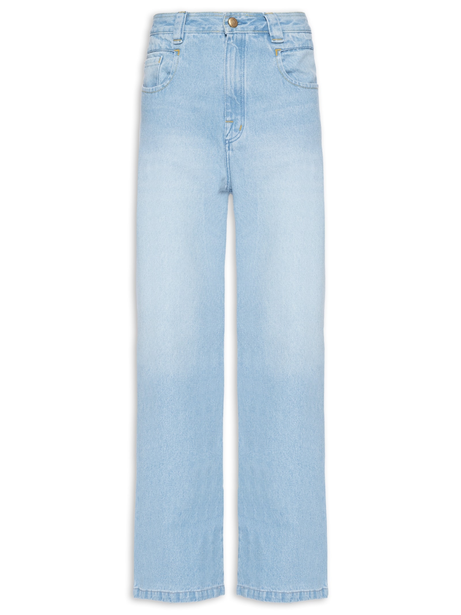 Calça Feminina Jeans Cintura Média Gancho Baixo Azul Farm