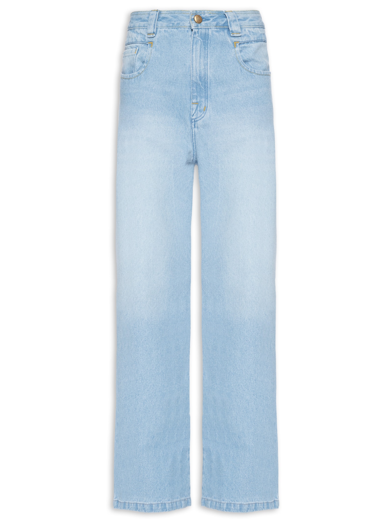 Calça Feminina Jeans Cintura Média Gancho Baixo Azul Farm