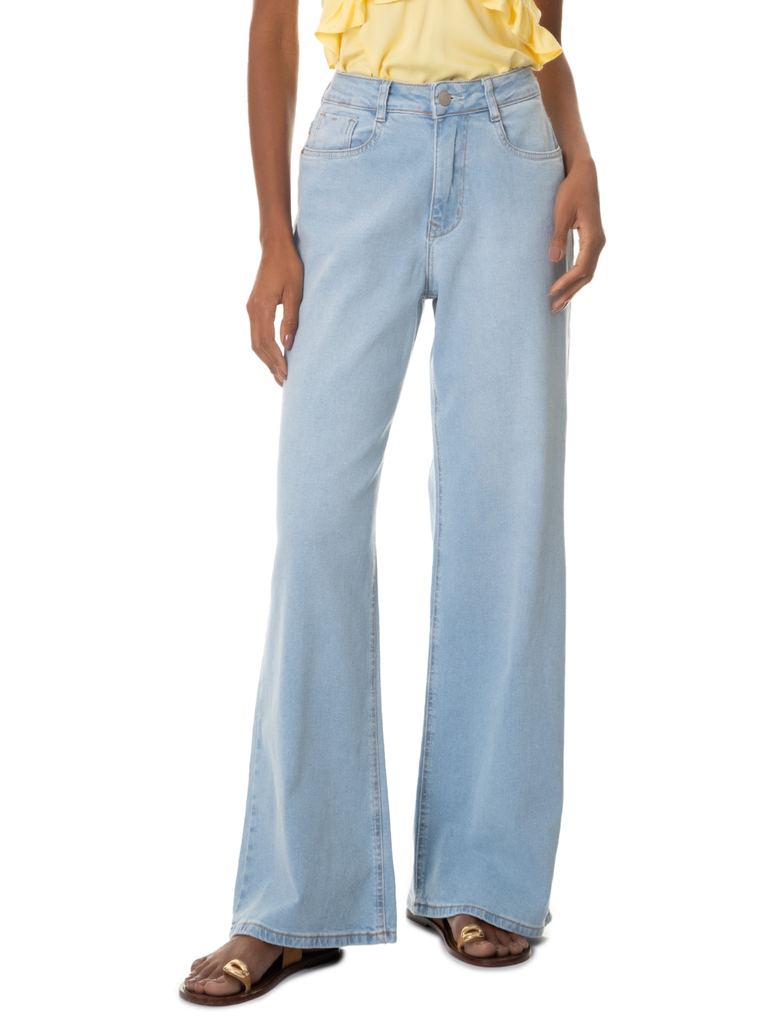 Calça Feminina Jeans Claro Azul Lez A Lez