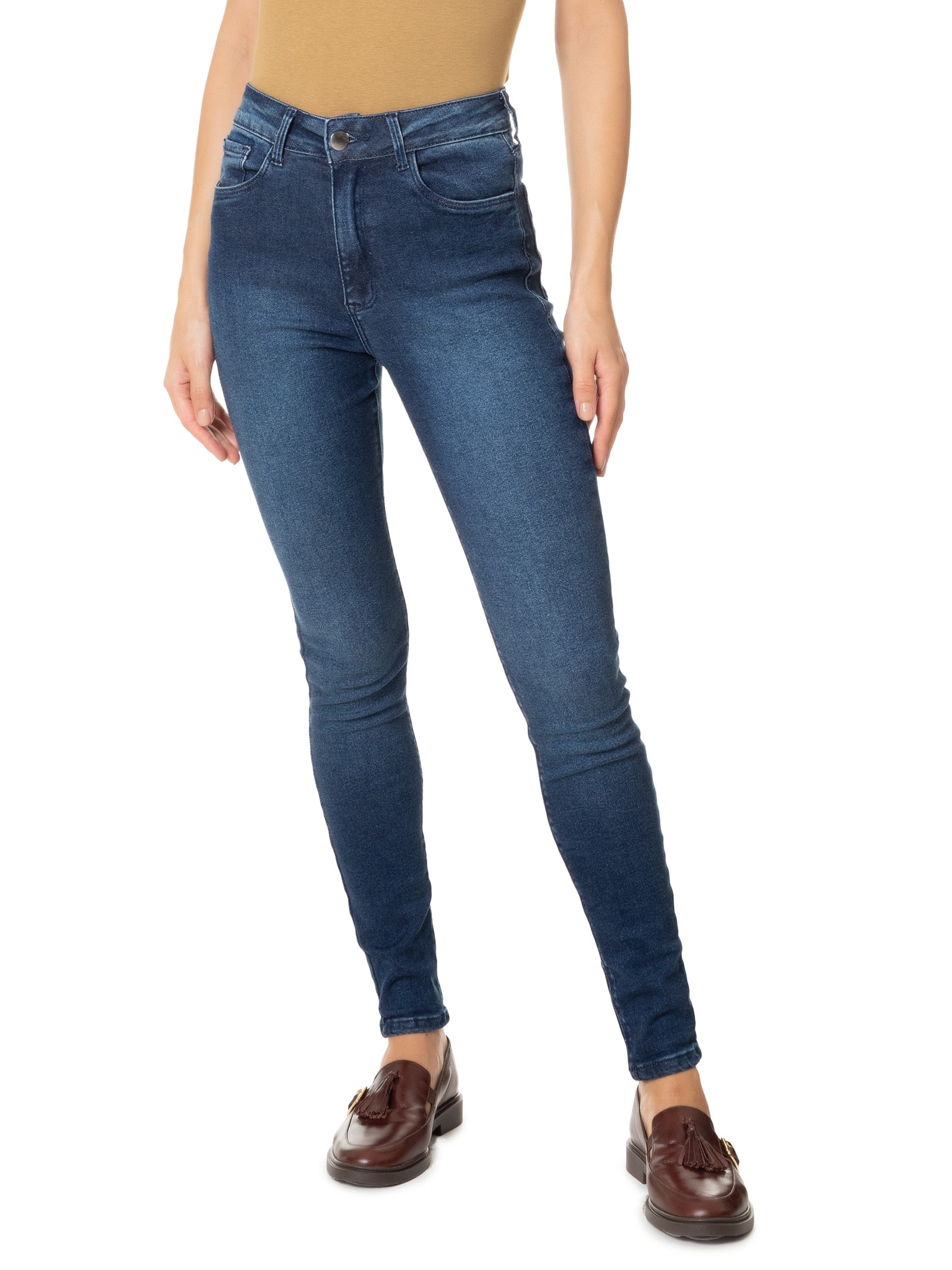 Calça Feminina Jeans Com Elastano Azul Lez A Lez