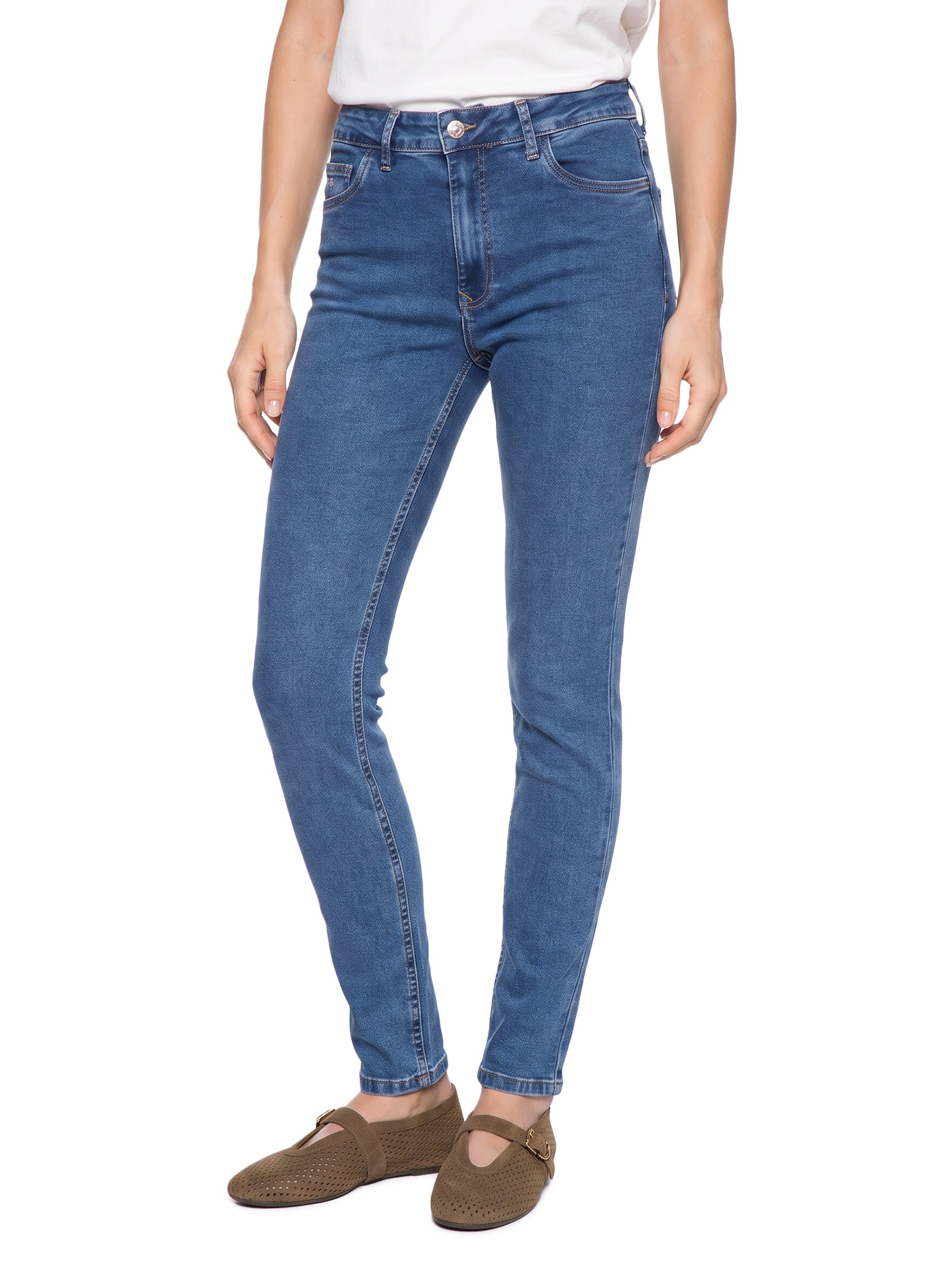 Calça Feminina Jeans Com Elastano Azul Lez A Lez