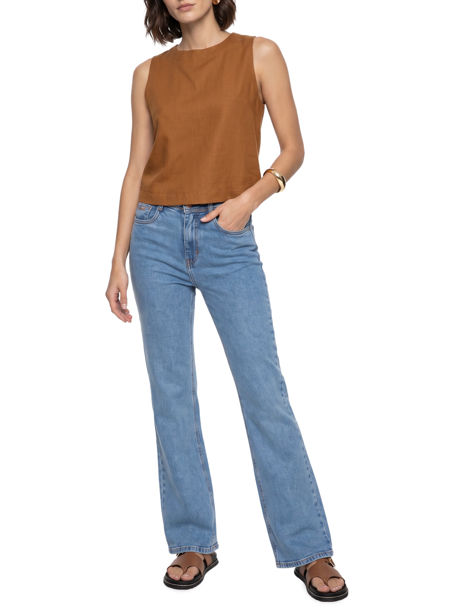 Calça Feminina Jeans Com Elastano Azul Lez A Lez