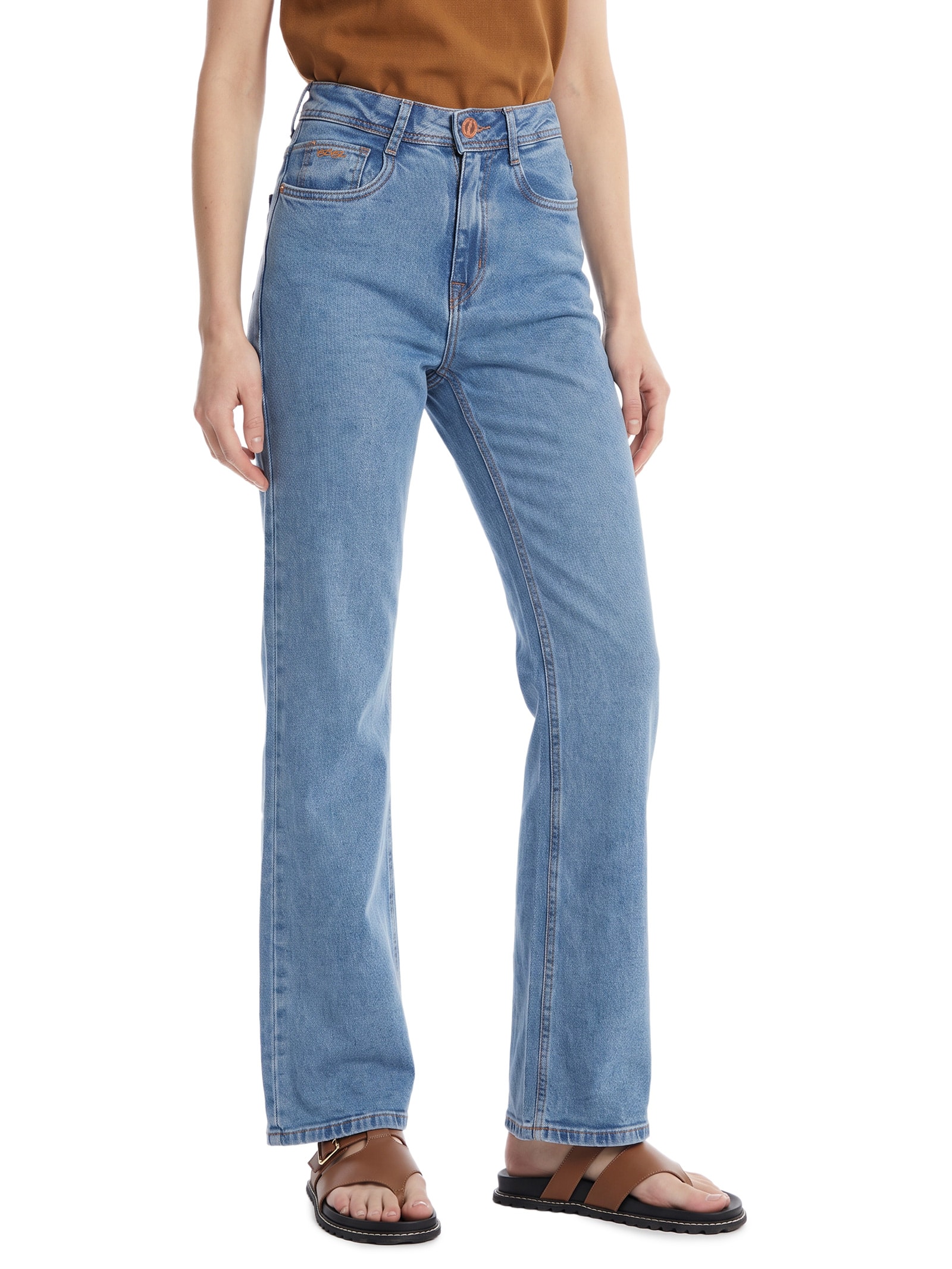 Calça Feminina Jeans Com Elastano Azul Lez A Lez