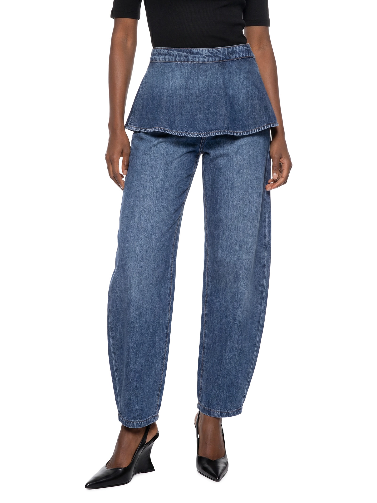 Calça Feminina Jeans Com Sobreposição Azul Colcci