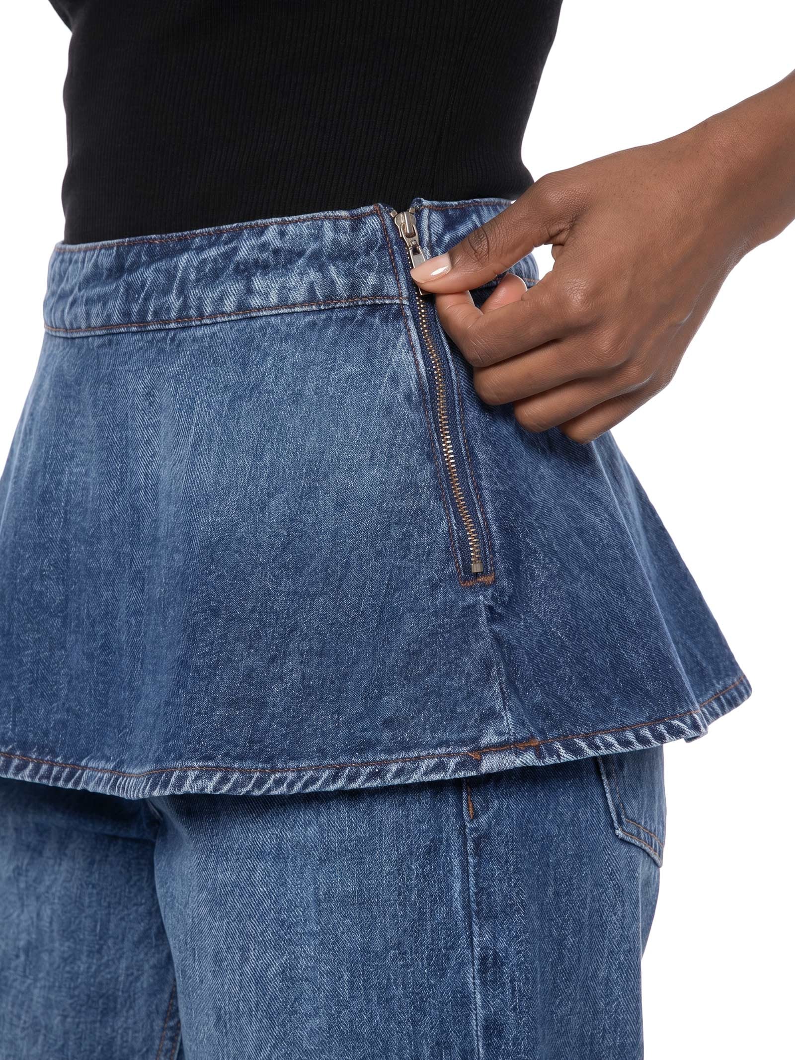 Calça Feminina Jeans Com Sobreposição Azul Colcci