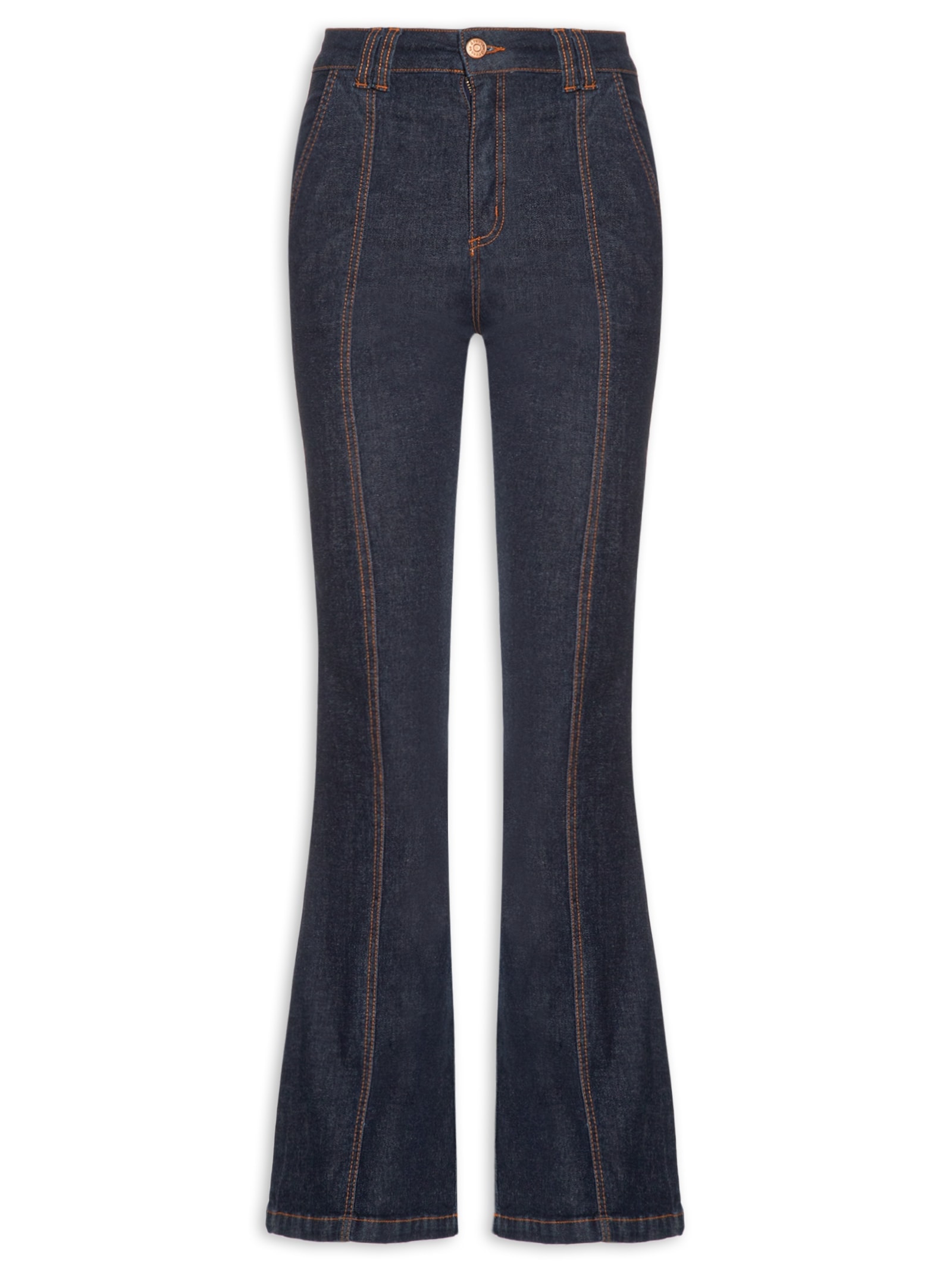 Calça Feminina Jeans Confort Detalhe Pesponto Azul Dress To