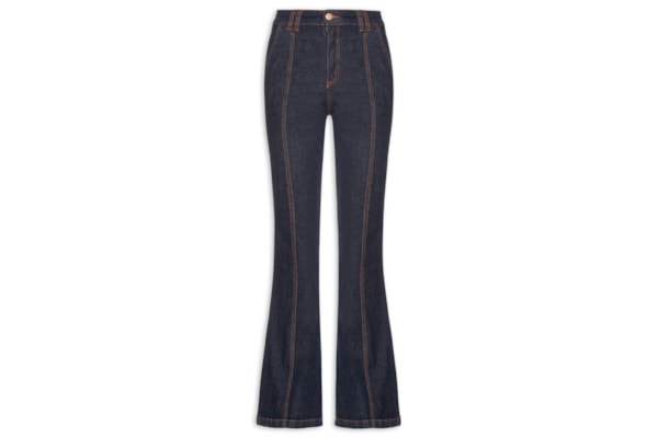 Calça Feminina Jeans Confort Detalhe Pesponto - Azul