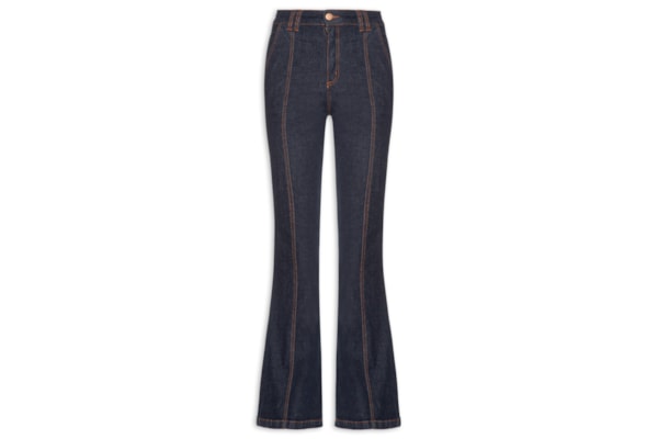 Calça Feminina Jeans Confort Detalhe Pesponto - Azul