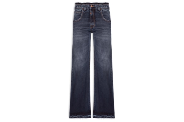 Calça Feminina Jeans Cós Desfiado Flare – Azul