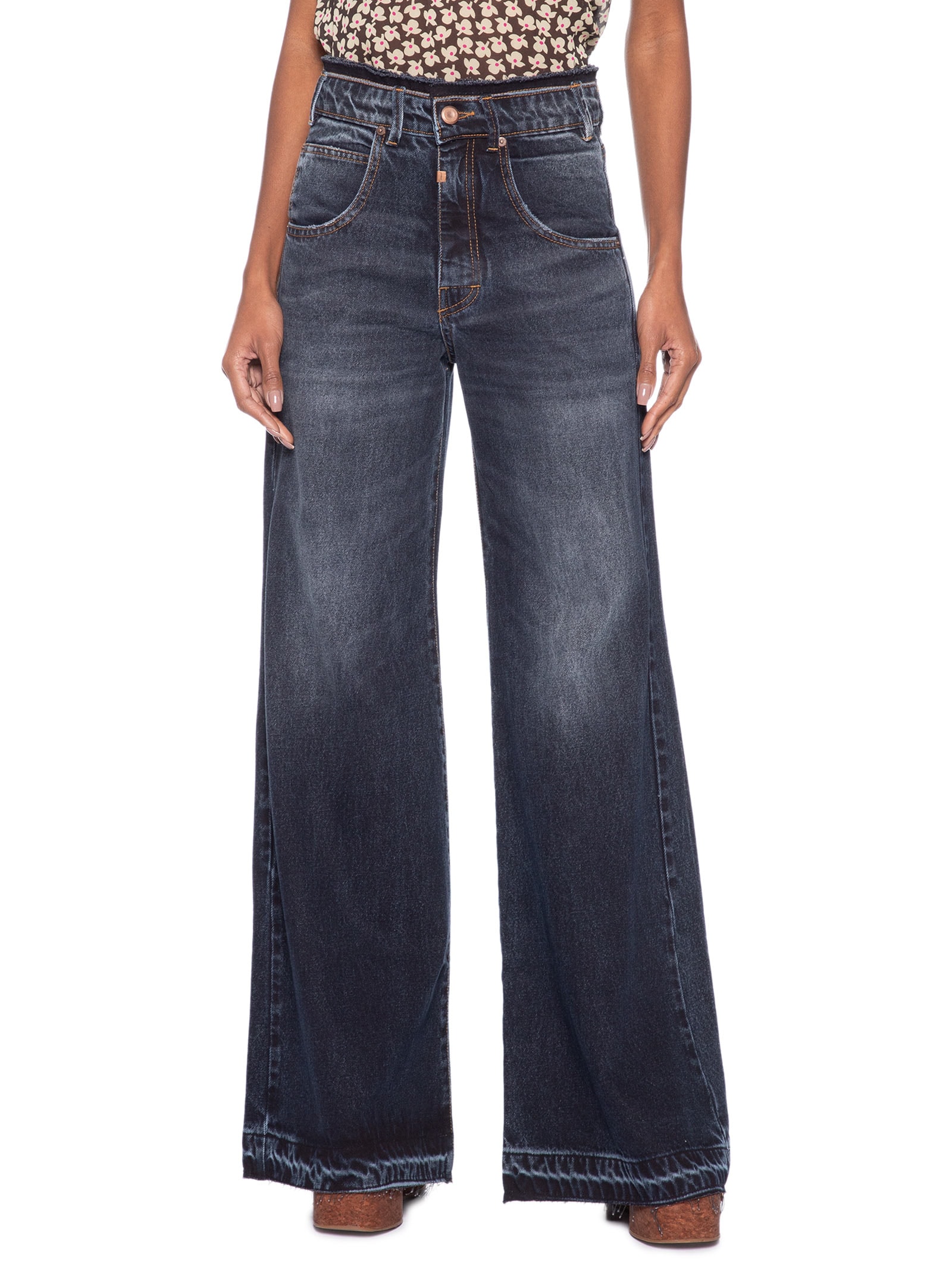 Calça Feminina Jeans Cós Desfiado Flare – Azul Animale