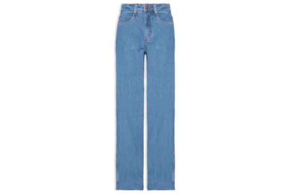 Calça Feminina Jeans Costura Deslocada - Azul
