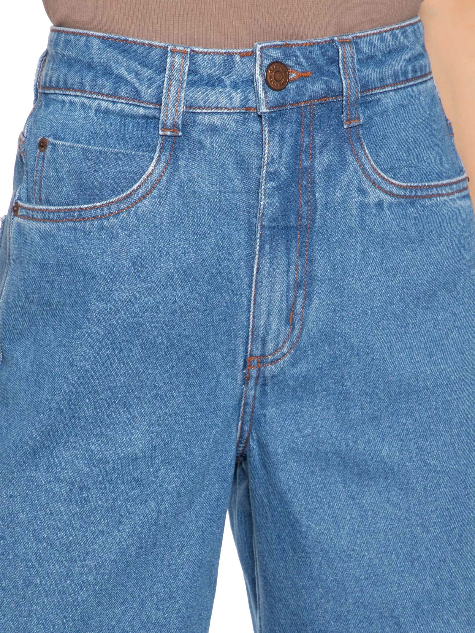 Calça Feminina Jeans Costura Deslocada Azul Dress To