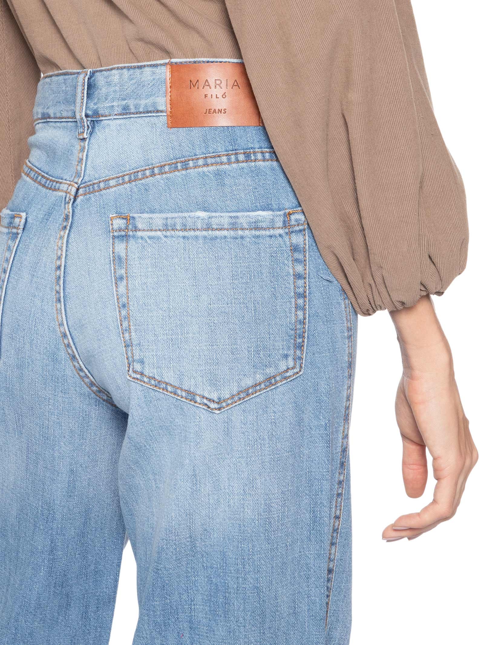 Calça Feminina Jeans Costura Deslocada Azul Maria Filó
