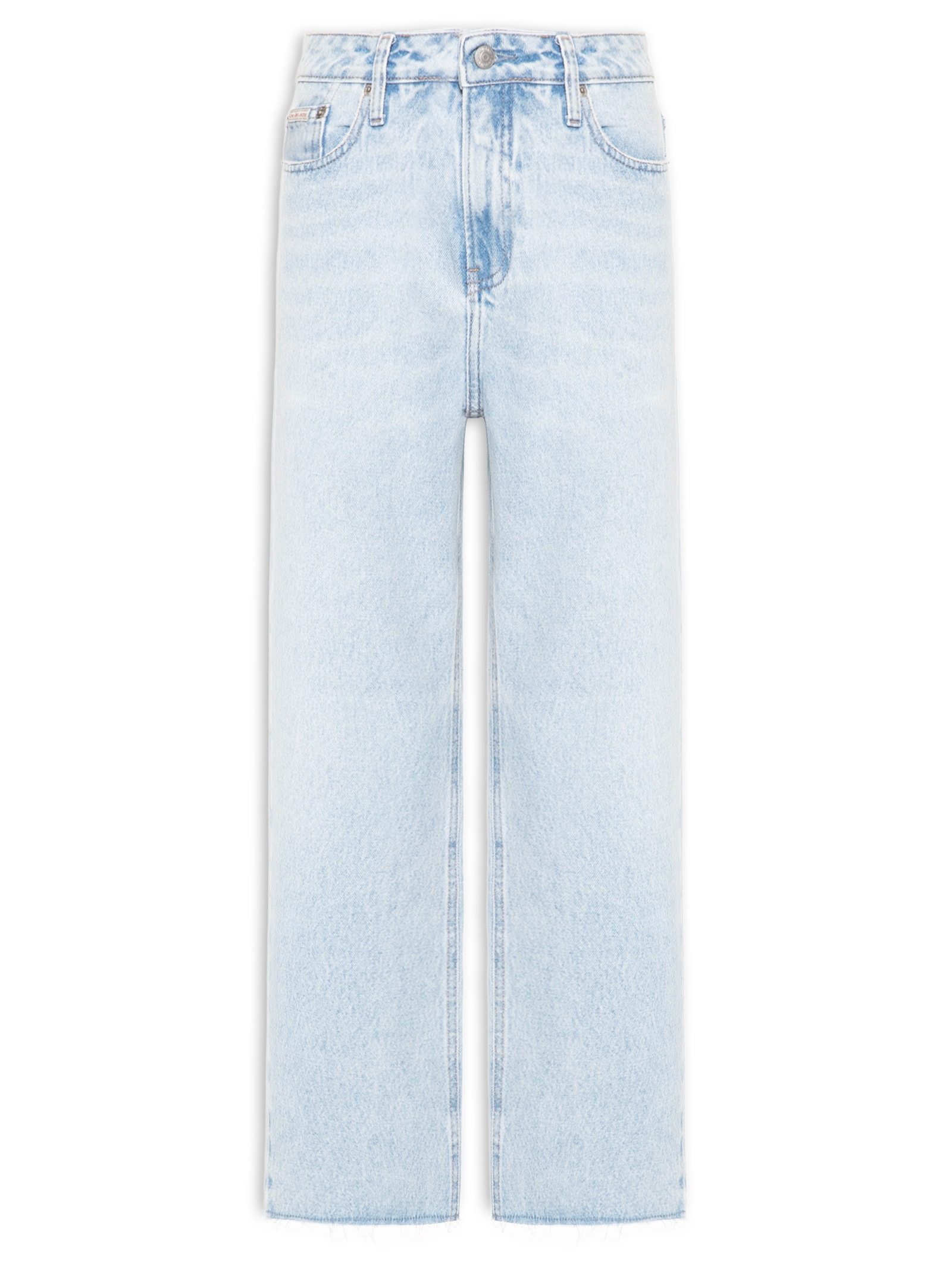 Calça Feminina Jeans Cropped Straight B. A Fio Azul Calvin Klein Jeans