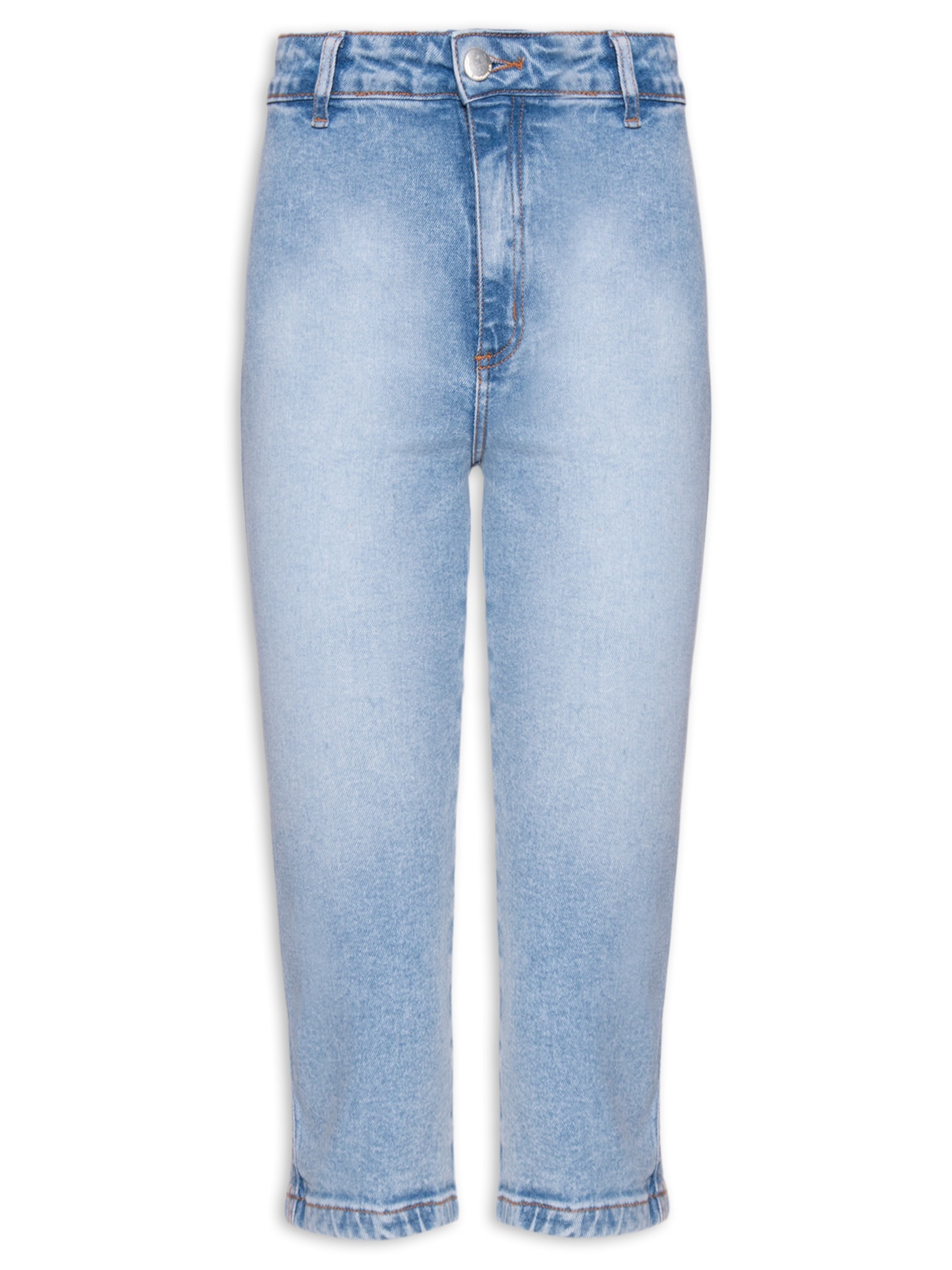 Calça Feminina Jeans Cropped Super Hight Azul My Favorite Things