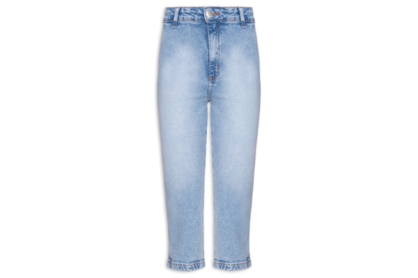 Calça Feminina Jeans Cropped Super Hight - Azul